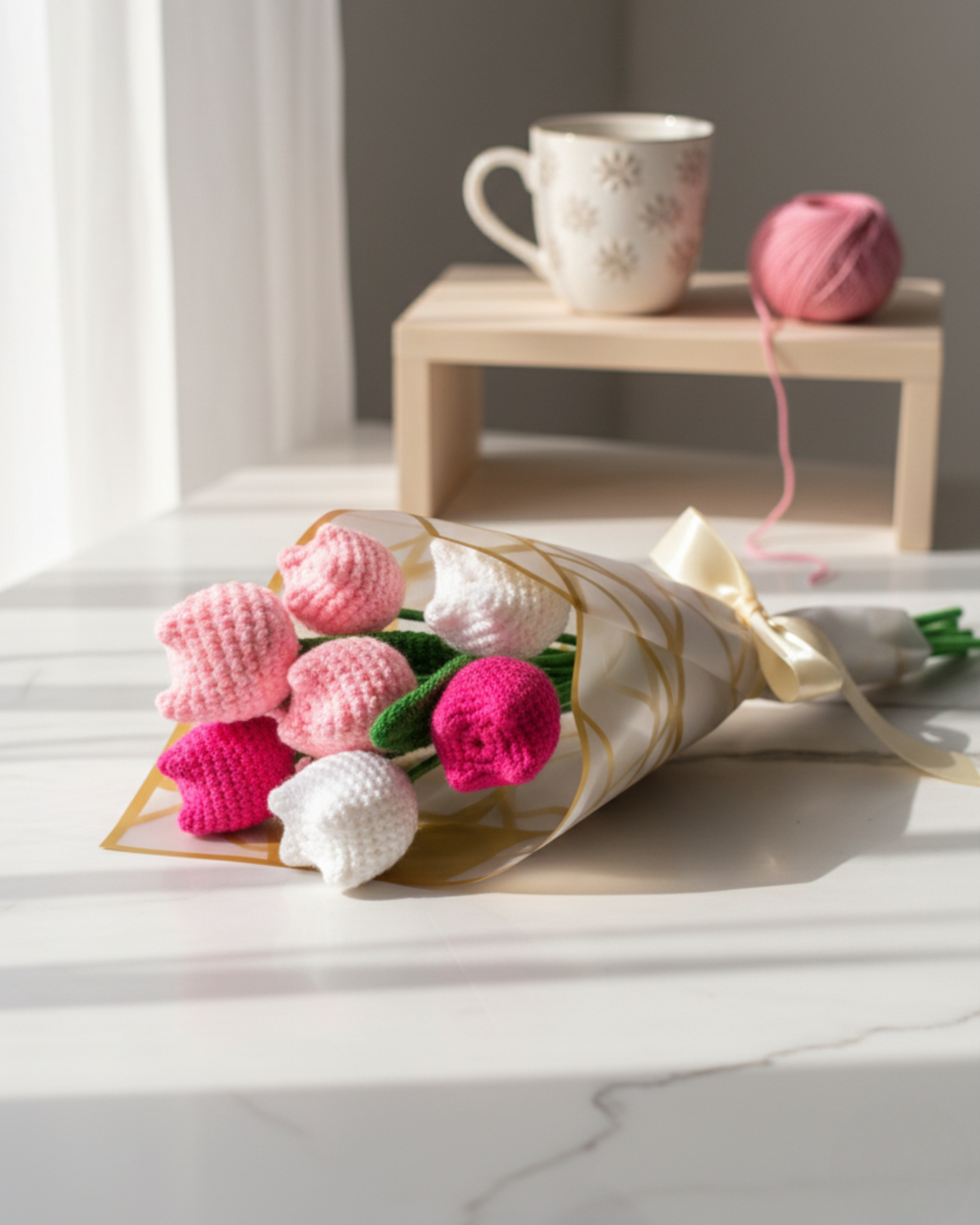 Pink Tulip Bouquet + Personalized Note + Free Gift