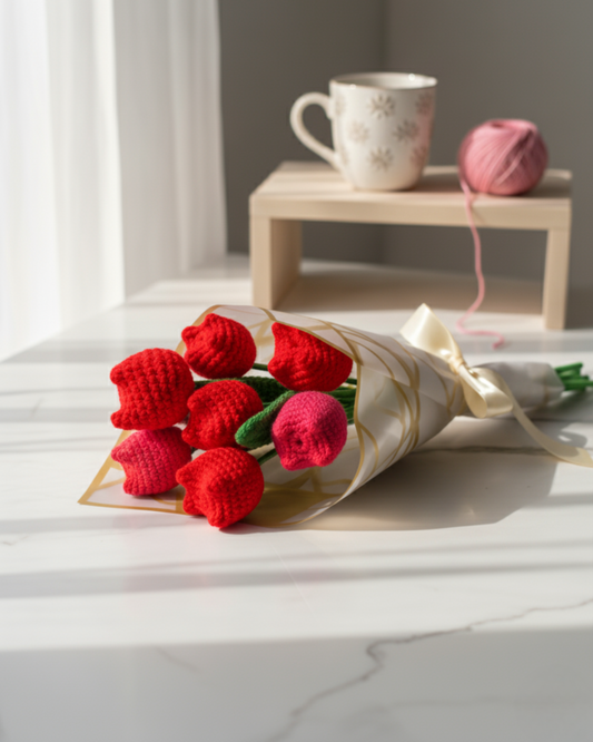 Red Tulip Bouquet + Personalized Note