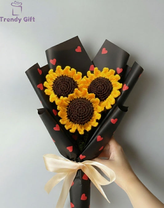 3 Sunflower Bouquet + personalized Note