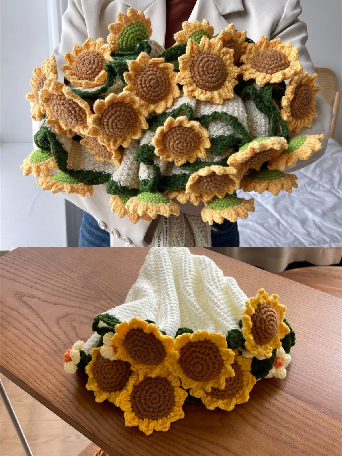 Premium Rose/Sunflower Bouquet Blanket
