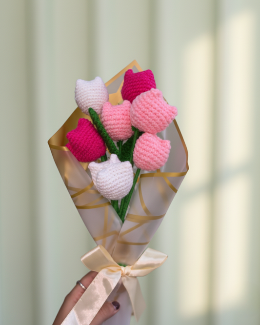 Pink Tulip Bouquet + Personalized Note + Free Gift