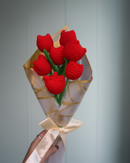 Red Tulip Bouquet + Personalized Note